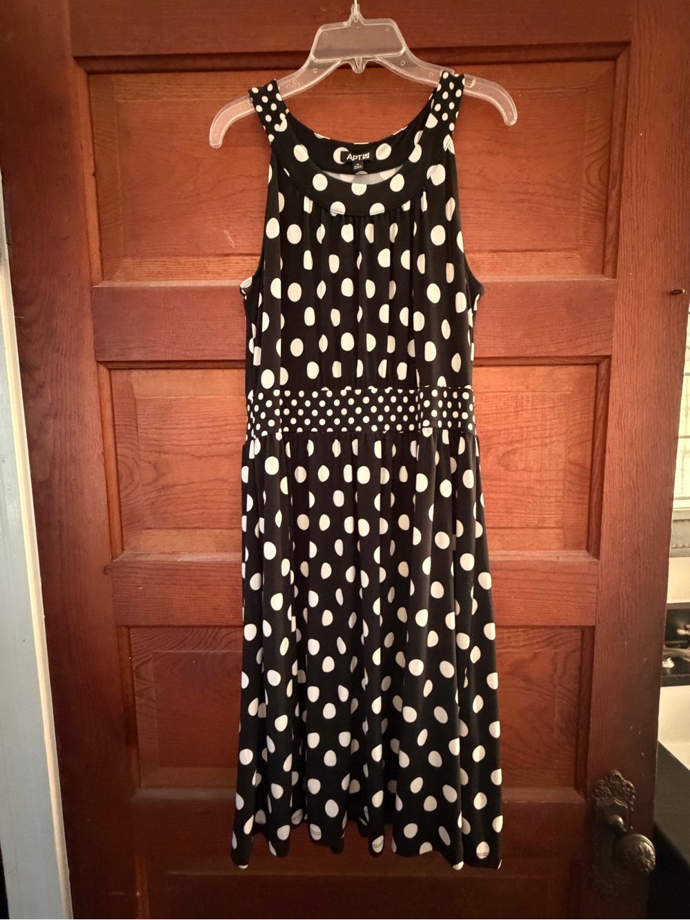 Apt. 9 Black and White Polka Dot Strapless-Style Dress